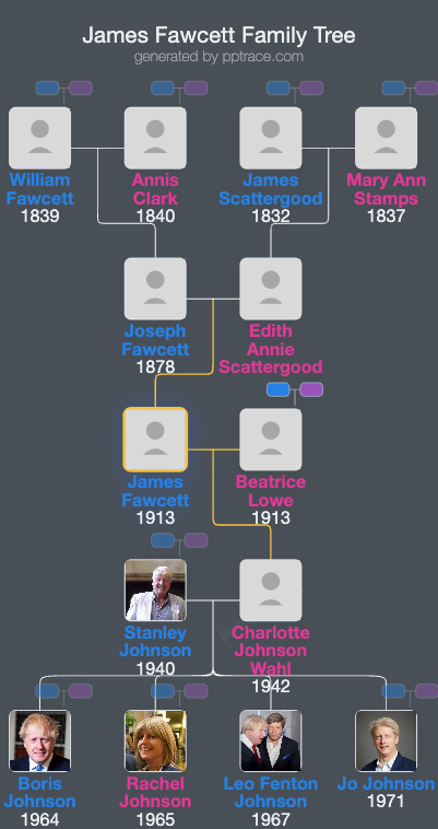 James Fawcett family tree overview