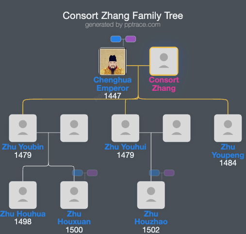 Consort Zhang family tree overview