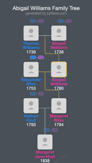 Abigail Williams family tree overview