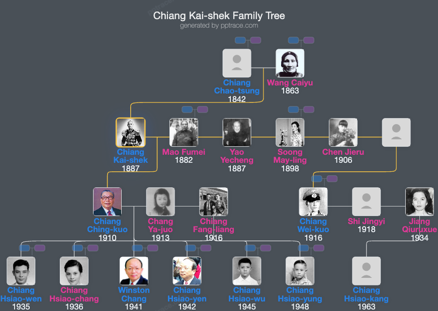 Chiang Kai-shek family tree overview