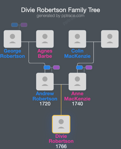 Divie Robertson family tree overview