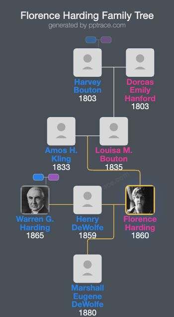 Florence Harding family tree overview