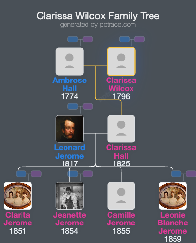 Clarissa Wilcox family tree overview