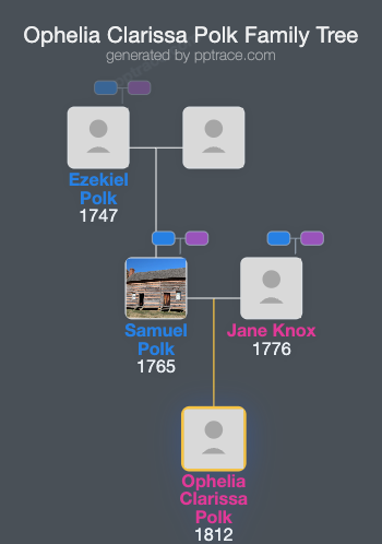 Ophelia Clarissa Polk family tree overview