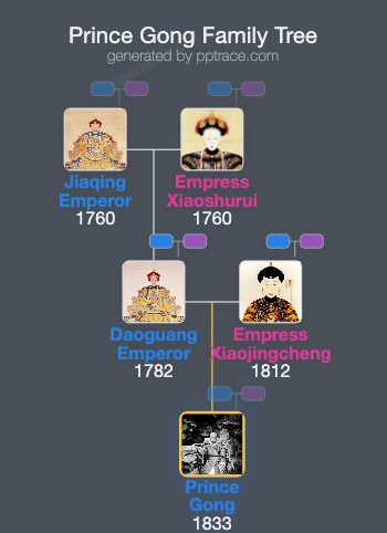 Prince Gong family tree overview