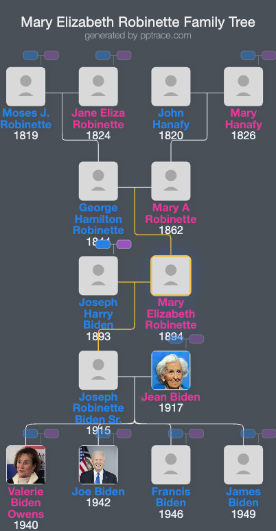 Mary Elizabeth Robinette family tree overview