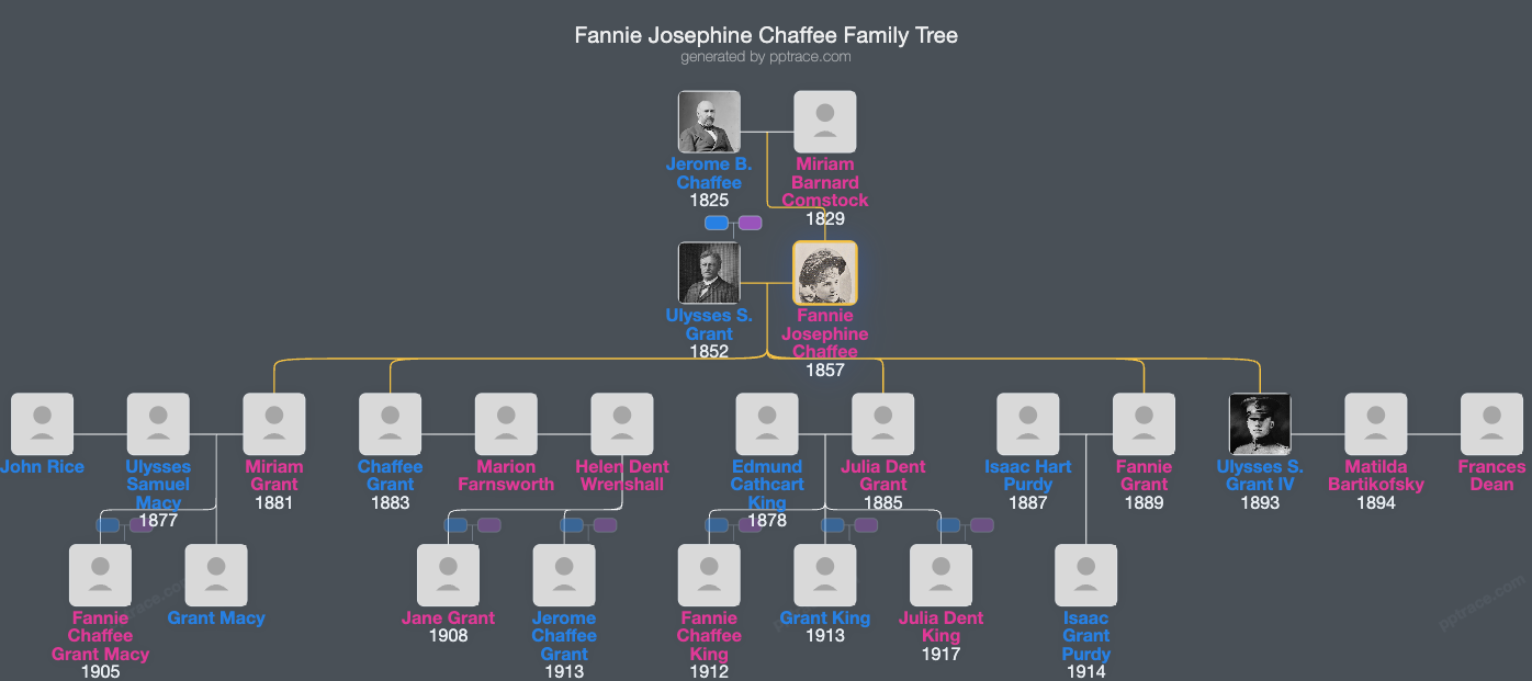 Fannie Josephine Chaffee family tree overview