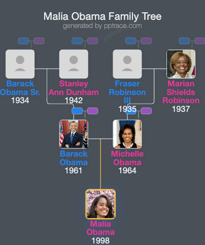 Malia Obama family tree overview