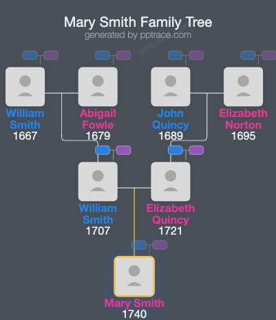 Mary Smith family tree overview