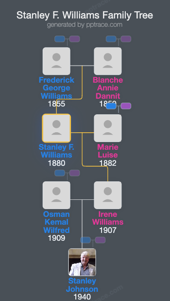 Stanley F. Williams family tree overview