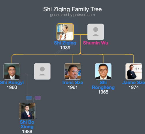 Shi Ziqing family tree overview