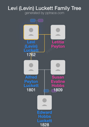 Levi (Levin) Luckett family tree overview