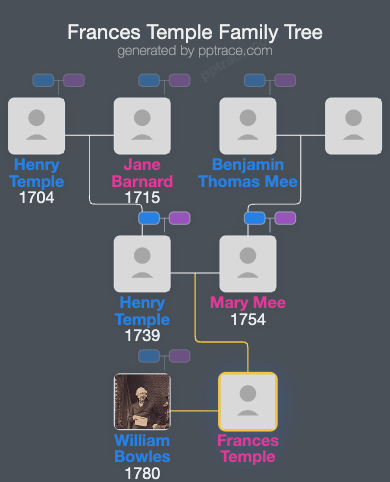 Frances Temple family tree overview