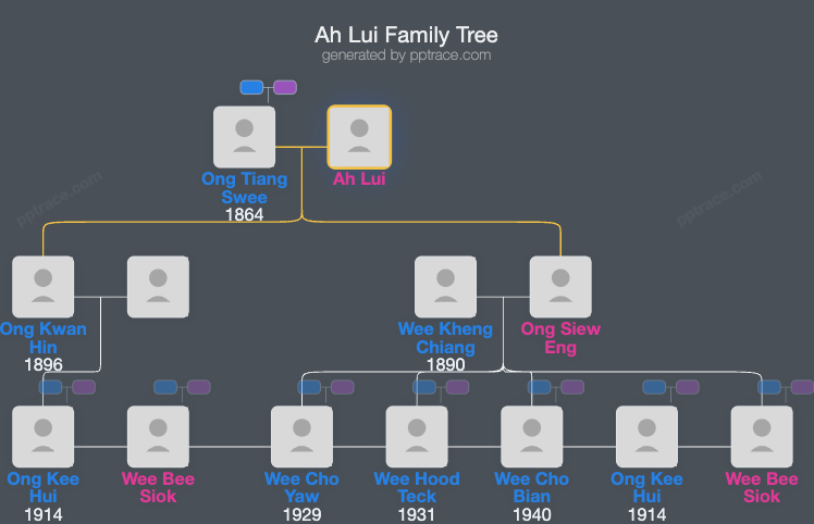 Ah Lui family tree overview