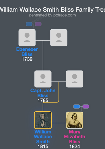William Wallace Smith Bliss family tree overview