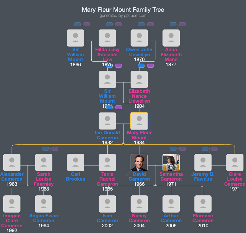 Mary Fleur Mount family tree overview