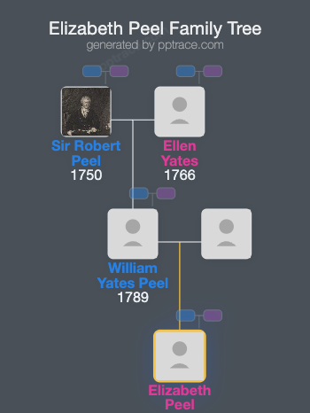 Elizabeth Peel family tree overview