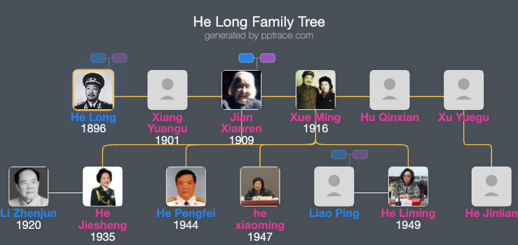 He Long family tree overview