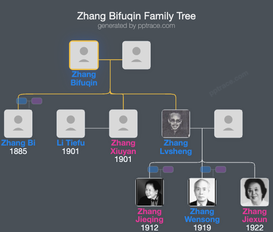 Zhang Bifuqin family tree overview