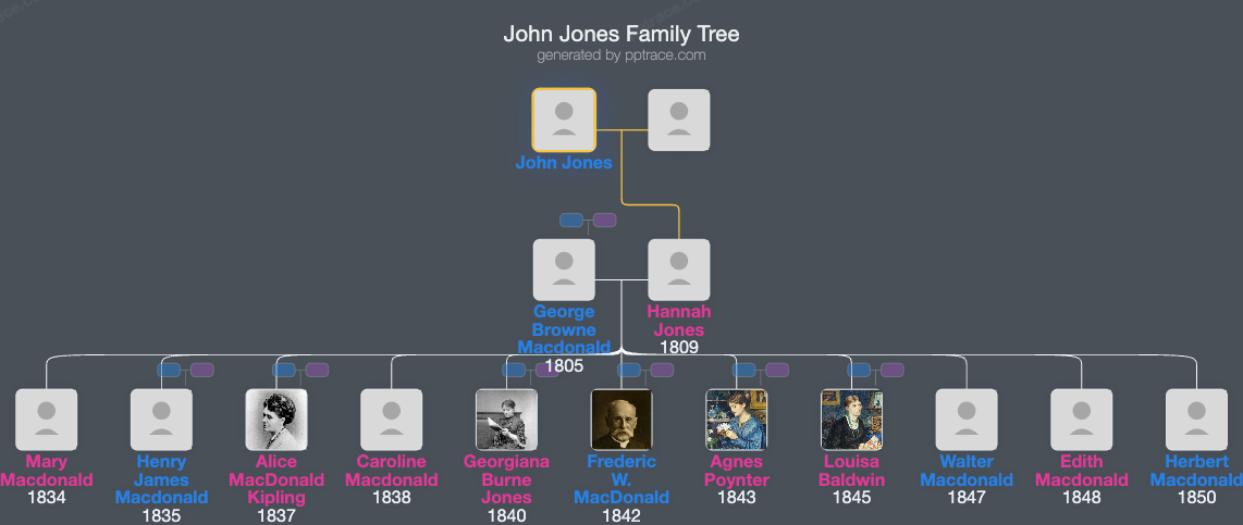John Jones family tree overview
