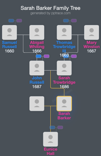 Sarah Barker family tree overview