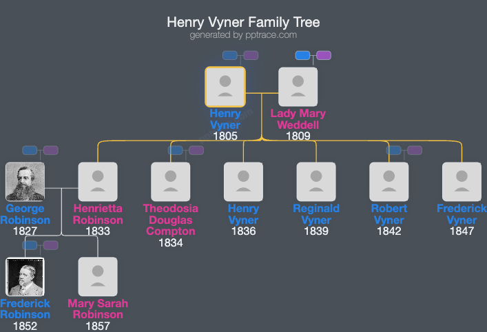 Henry Vyner family tree overview