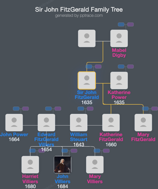 Sir John FitzGerald family tree overview