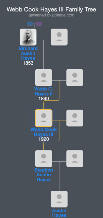 Webb Cook Hayes III family tree overview