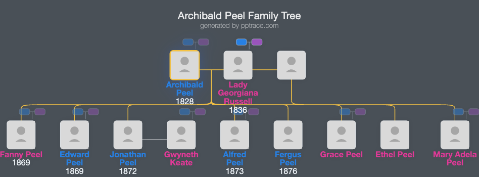Archibald Peel family tree overview