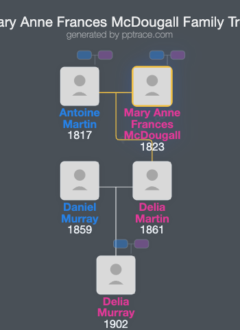 Mary Anne Frances McDougall family tree overview