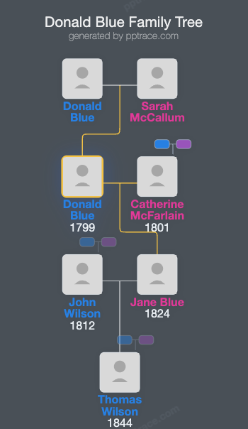 Donald Blue family tree overview
