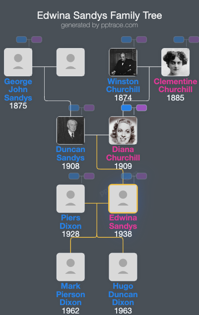 Edwina Sandys family tree overview