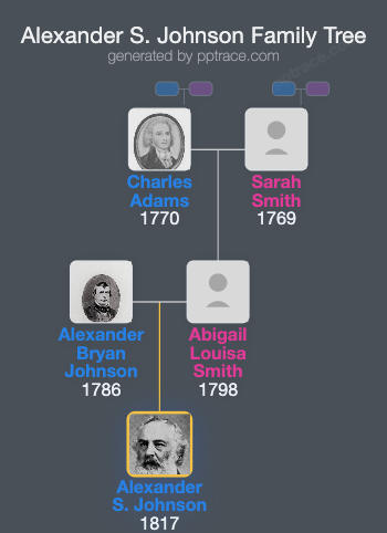 Alexander S. Johnson family tree overview
