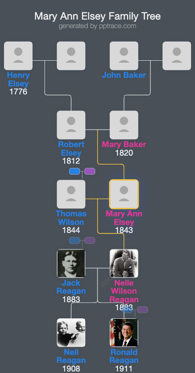 Mary Ann Elsey family tree overview