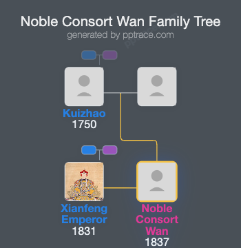 Noble Consort Wan family tree overview