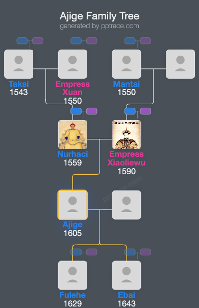 Ajige family tree overview