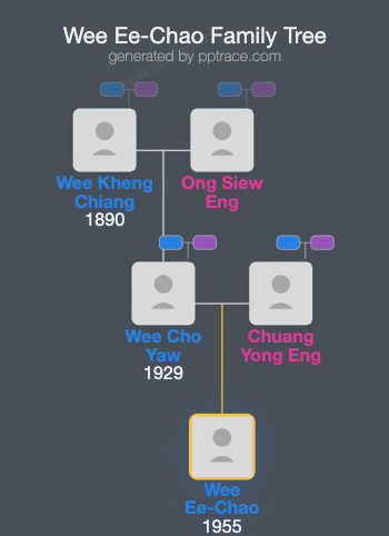 Wee Ee-Chao family tree overview