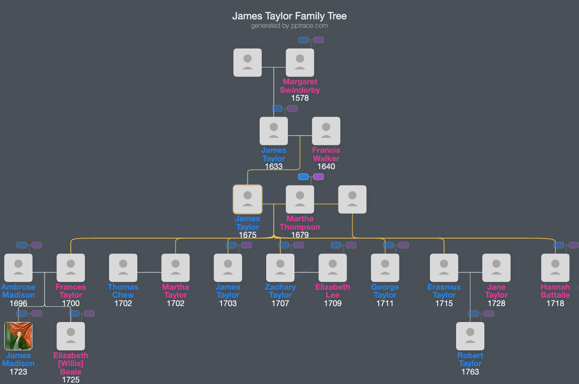 James Taylor family tree overview