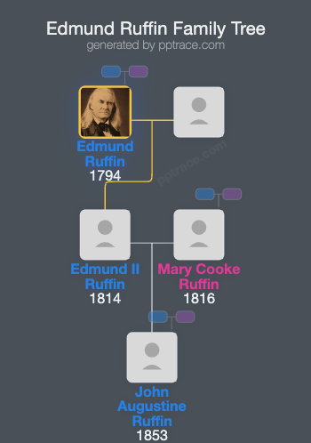 Edmund Ruffin family tree overview