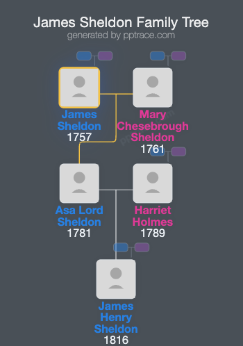 James Sheldon family tree overview
