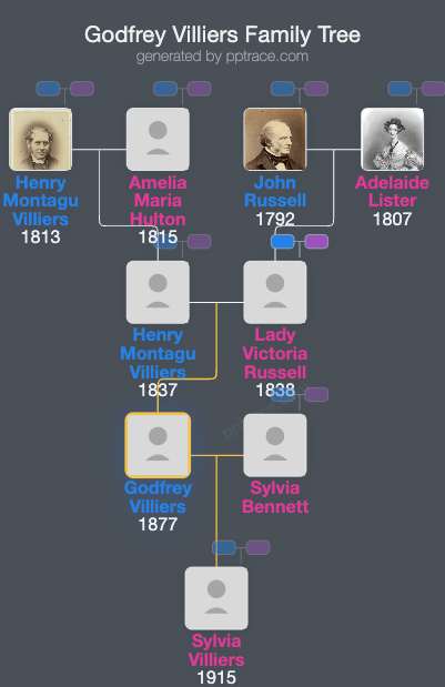 Godfrey Villiers family tree overview