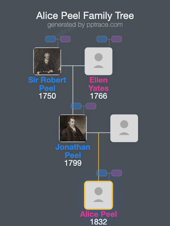 Alice Peel family tree overview
