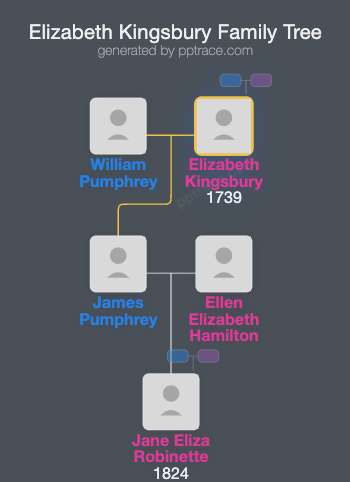 Elizabeth Kingsbury family tree overview