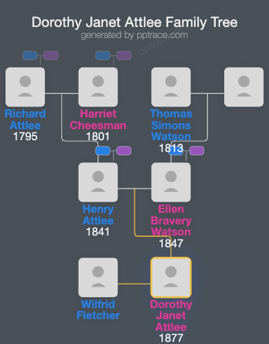 Dorothy Janet Attlee family tree overview