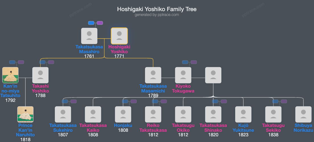 Hoshigaki Yoshiko family tree overview