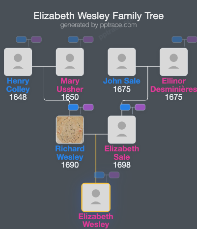 Elizabeth Wesley family tree overview