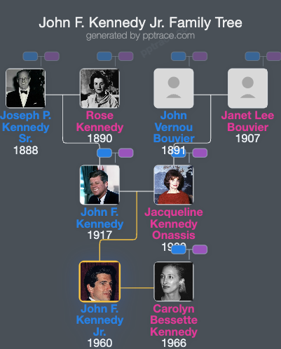 John F. Kennedy Jr. family tree overview