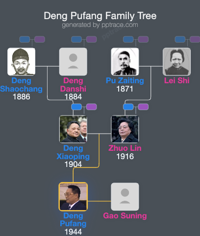 Deng Pufang family tree overview