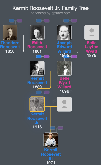 Kermit Roosevelt Jr. family tree overview