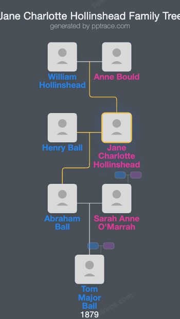 Jane Charlotte Hollinshead family tree overview